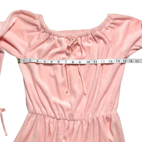Juicy Couture Black Label | Women | Blush Pink Soft Velour Mini Dress | Small - Picture 6 of 13
